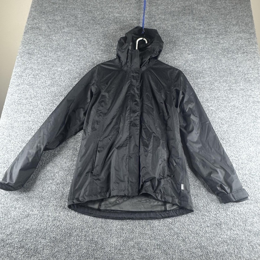 Cabelas Jacket Men S Black Nylon 4MOST Repel Hooded Windbreaker Full Zip Outdoor